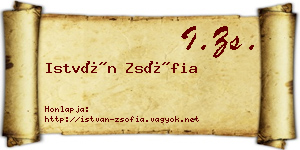István Zsófia névjegykártya